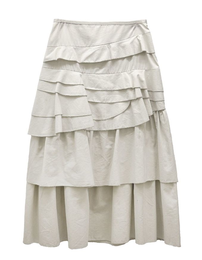 Anple Unbalanced Frill Tiered Skirt