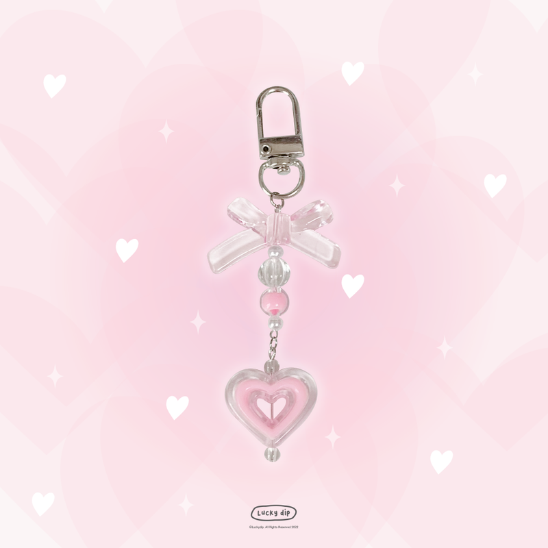 LUCKYDIP（ラッキーディップ）の「pink heart beam ribbon key ring（Toys/Key Holders）」