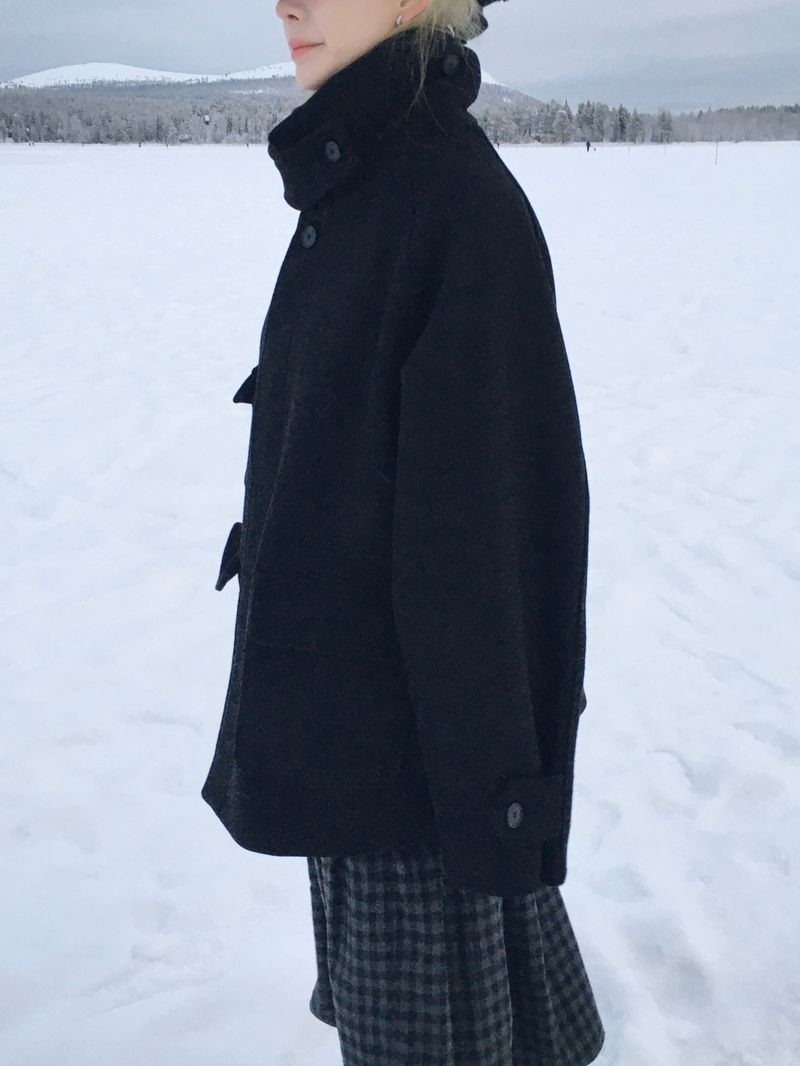 Blended Neck Bijou Line Short Coat (3c)
