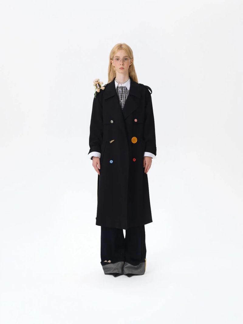 13DE MARZO（トレセ・デ・マルゾ）の「13DE MARZO Tailor Bear Ruler Trench Coat Black（Jackets/Outerwear）」