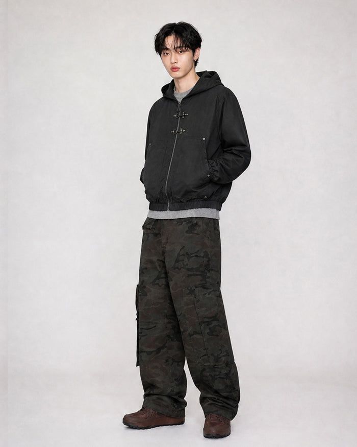 (UNISEX) Buckle Hood Jumper