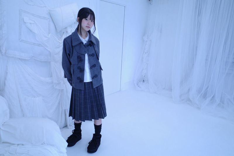 Bwin check midi pleats skirt