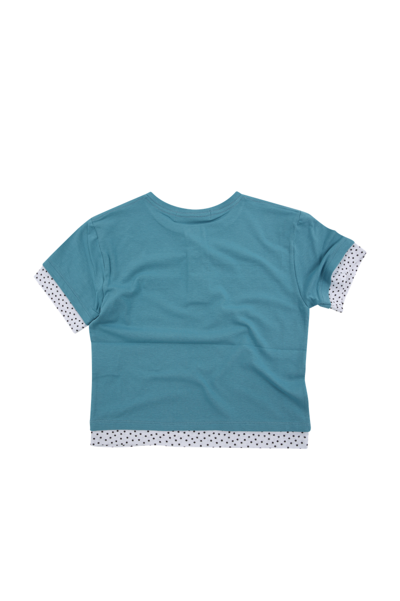 Blue star layered henry short sleeve tee ☆