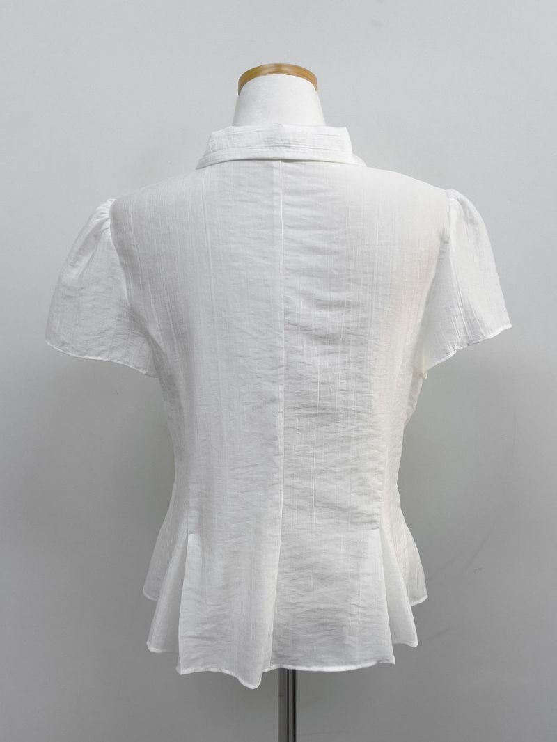 Harbor Unbalanced Short Sleeve Blouse