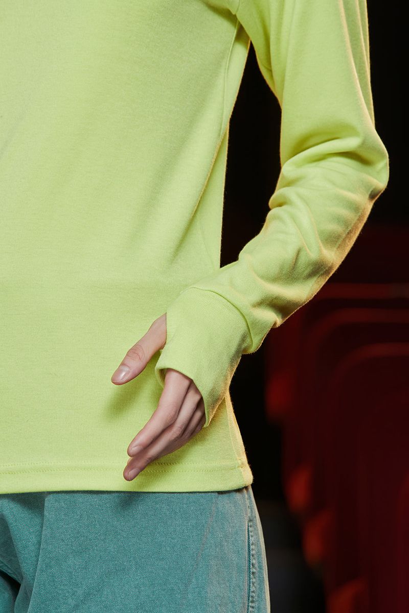TURTLENECK KNIT T SHIRT / LIME