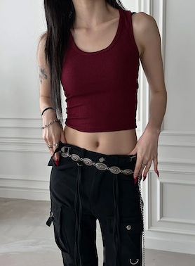 [BASIC ITEM] Rib crop sleeveless(9color)