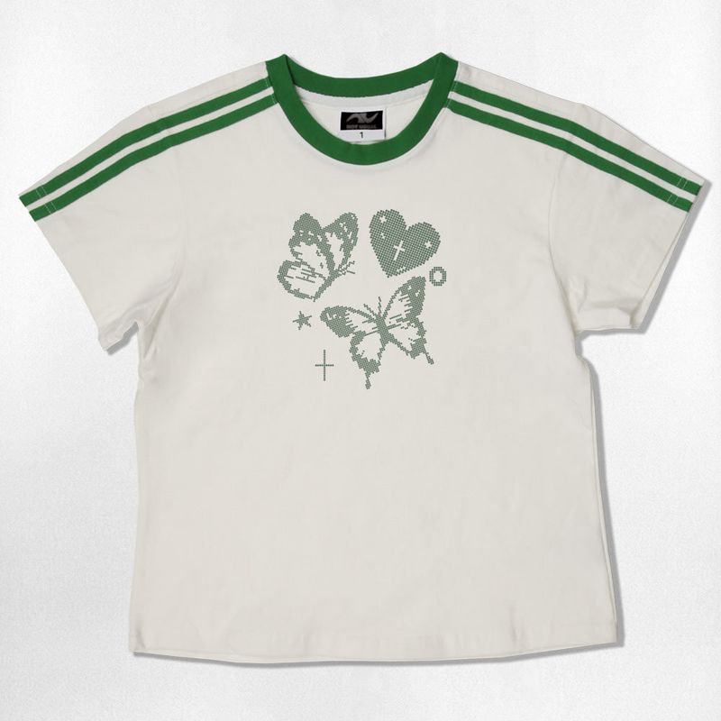 Fly Dot Semi Crop T-Shirts - 6COLOR