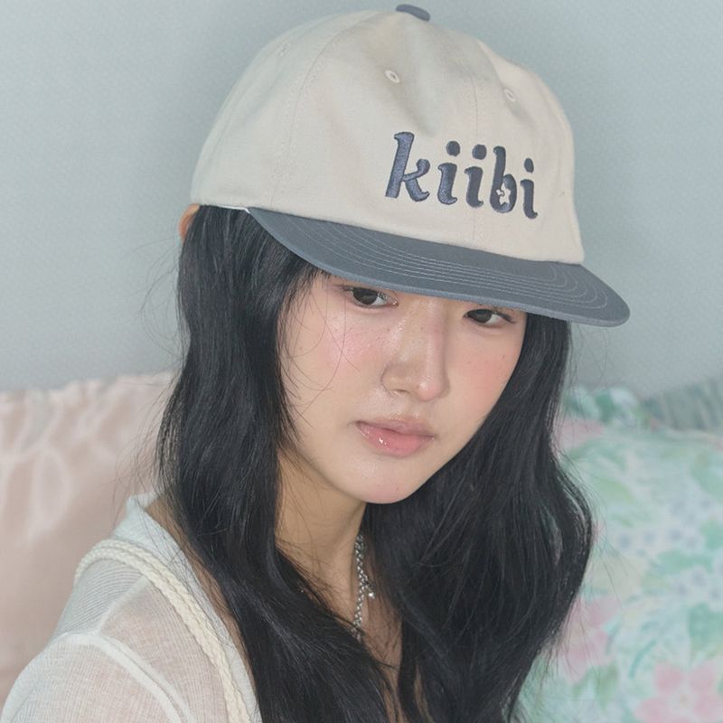 logo two tone cap oatmeal & dusty blue