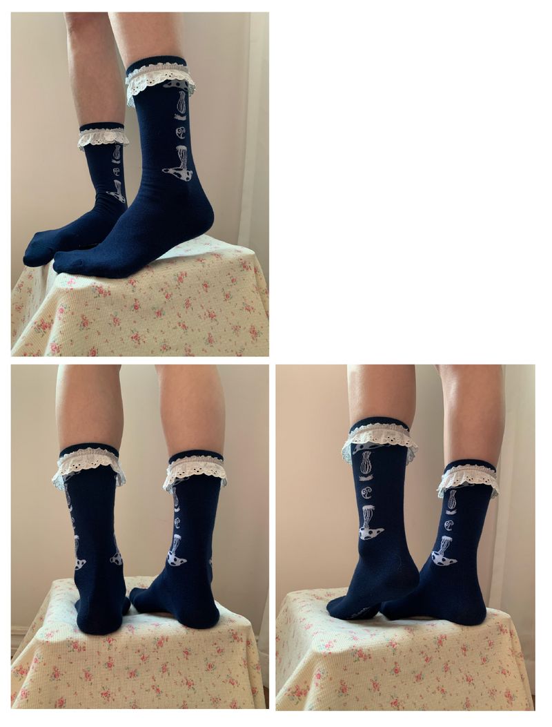 mushroom lace socks