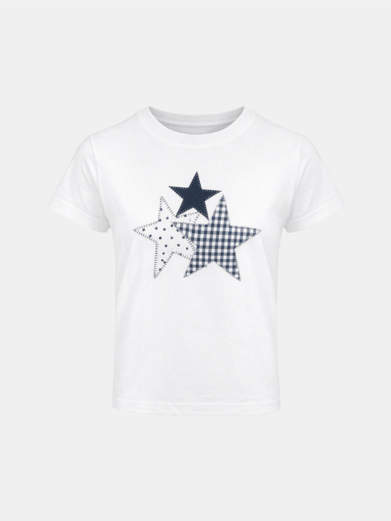 Cozy&Kitsch(コージーアンドキッチ)の「Chloe Pattern Mix Star T-shirt(Tops)」