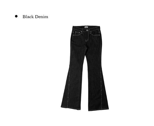 Boel Non-Fade Stud Denim Low Bootcut Pants