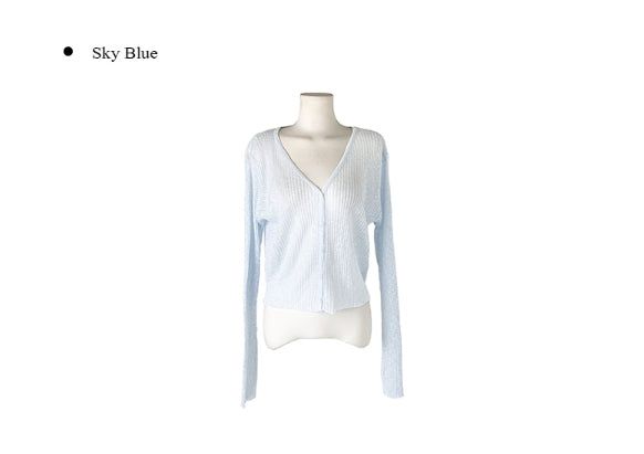 Myou V-neck See-through Button Cardigan