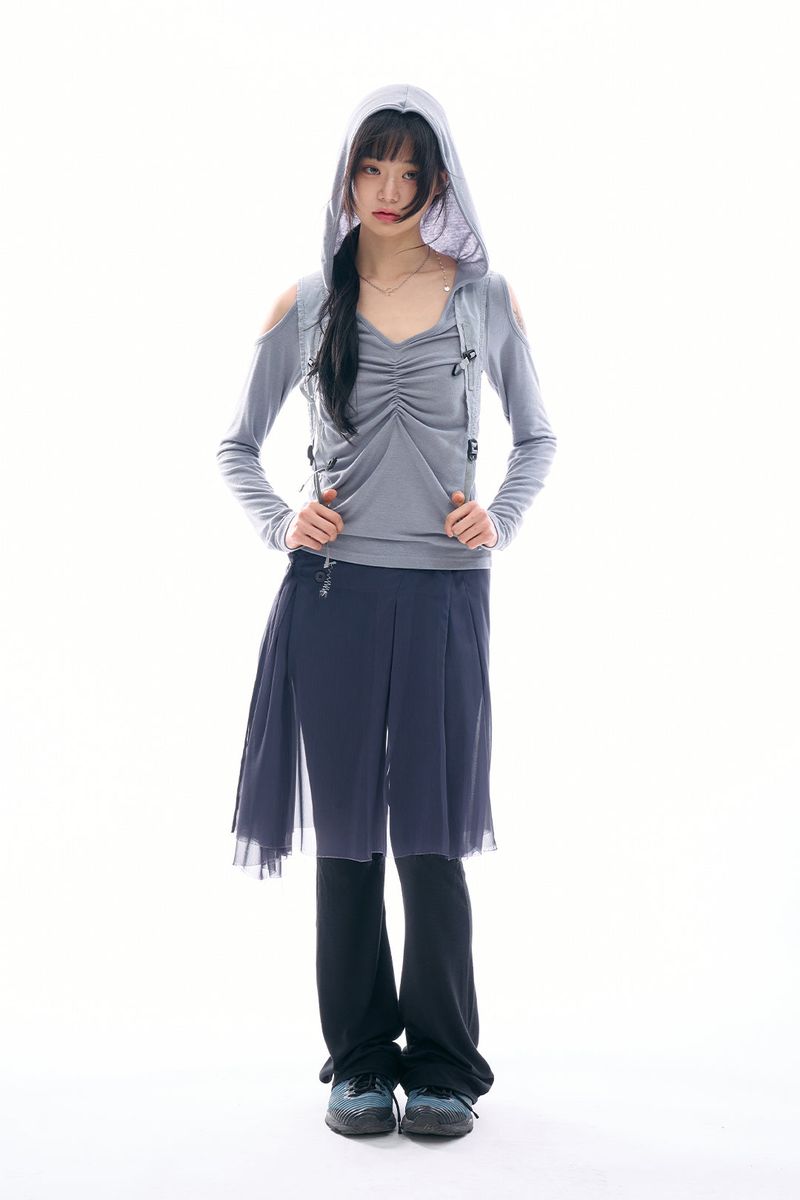Raucohouse（ラウコハウス）の「Sheer overlay wrap skirt（Skirts）」