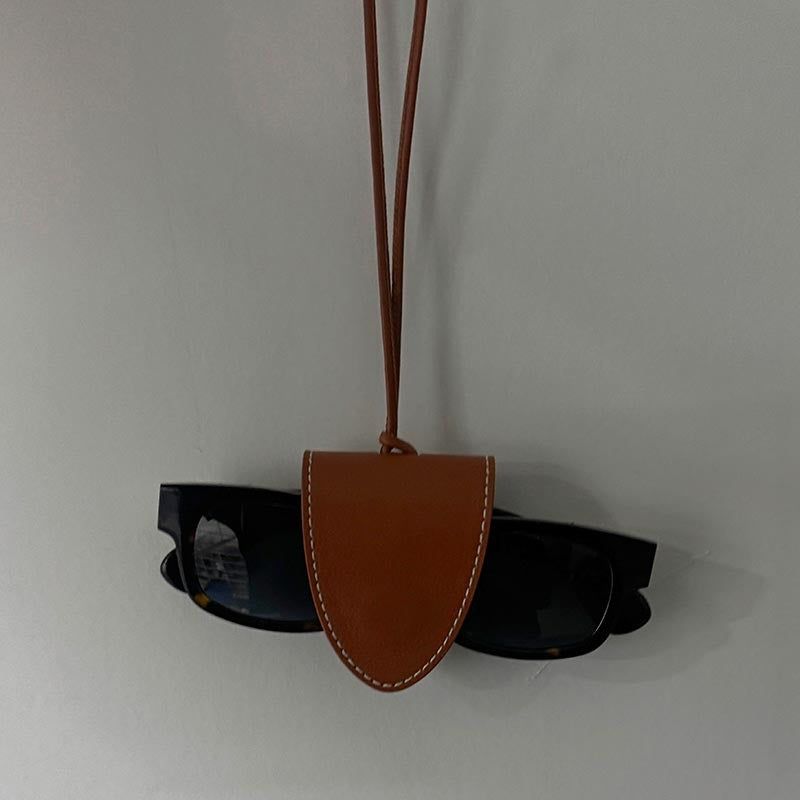 [Real Leather] Stitch Clip Sunglasses Holder
