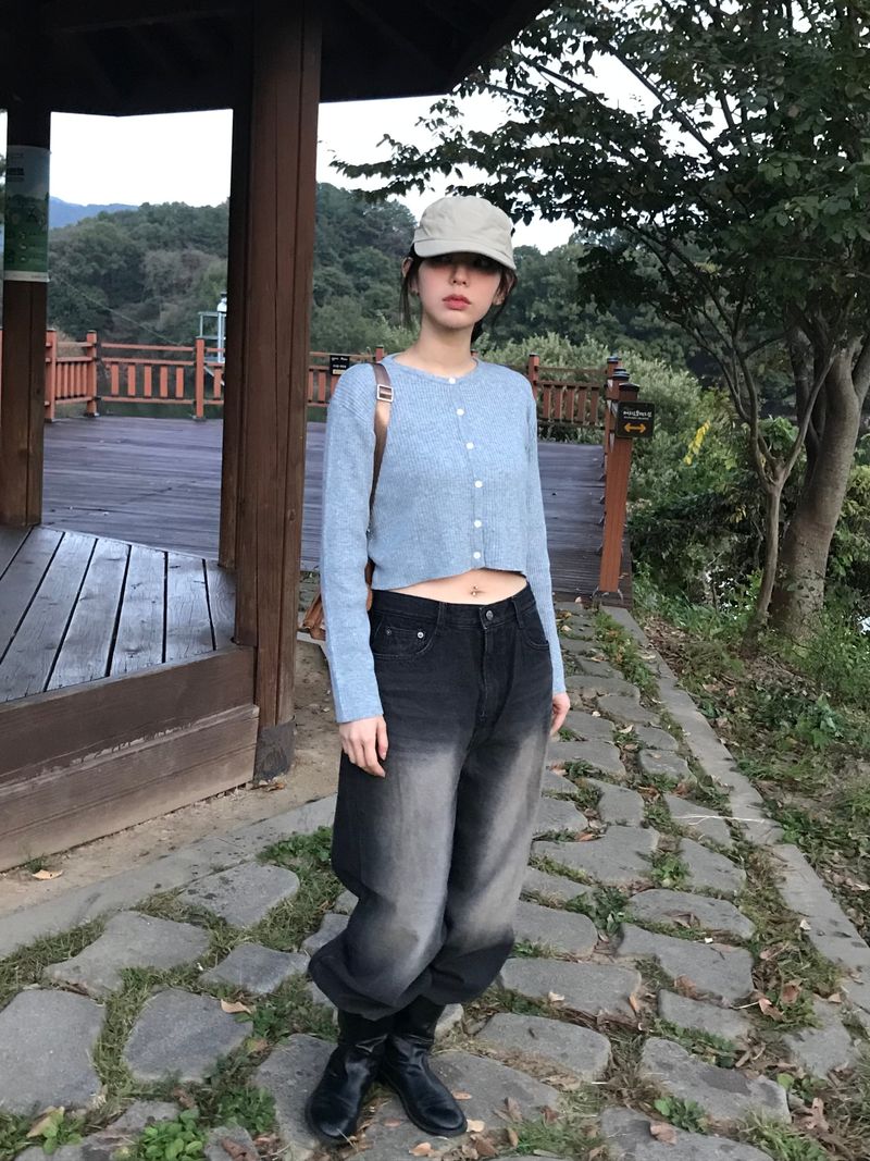 Plant wide denim pants