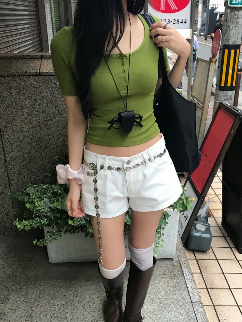 Downtown Low Rise Denim Shorts