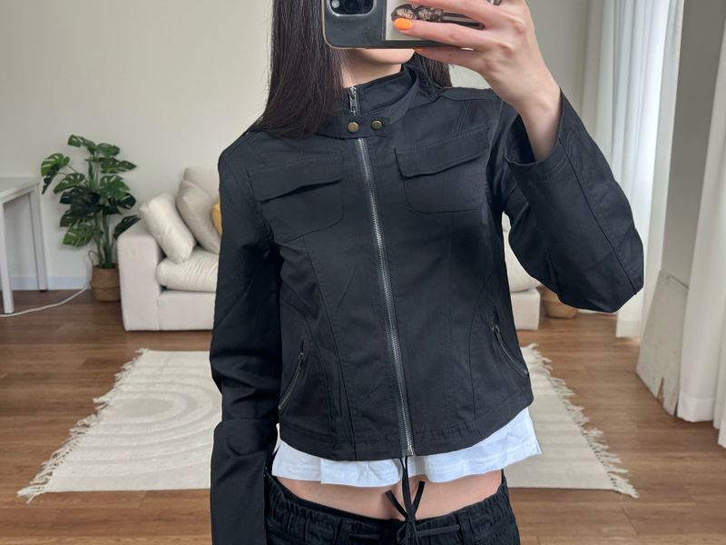 y2k slim zip jacket