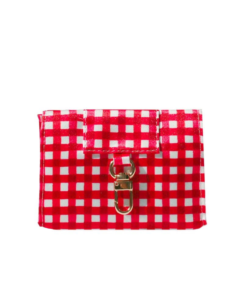 Gingham Mini Pouch - Red