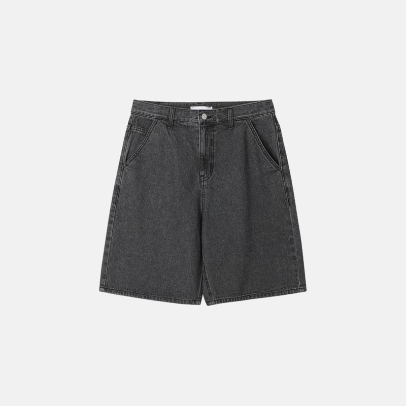 Basic wide denim shorts