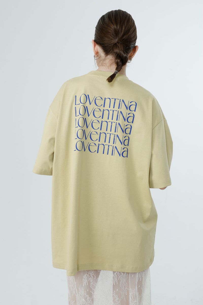 Loventina（ラヴェンティナ）の「MULTI PRINTING T-SHIRT LIZE_MUSTARD（Tops）」