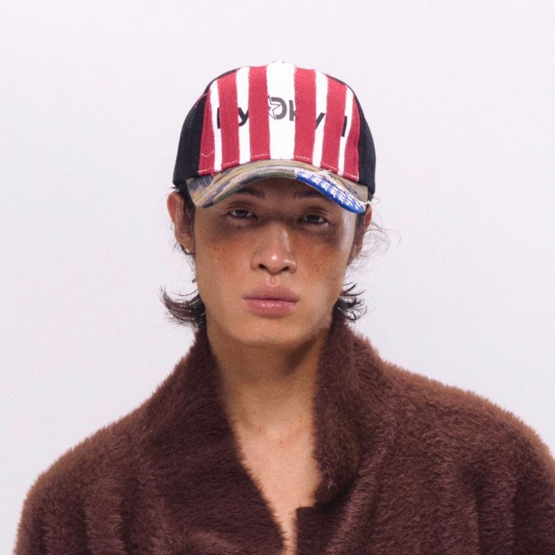 NyDkyel™ Vintage red striped camo patchwork baseball cap