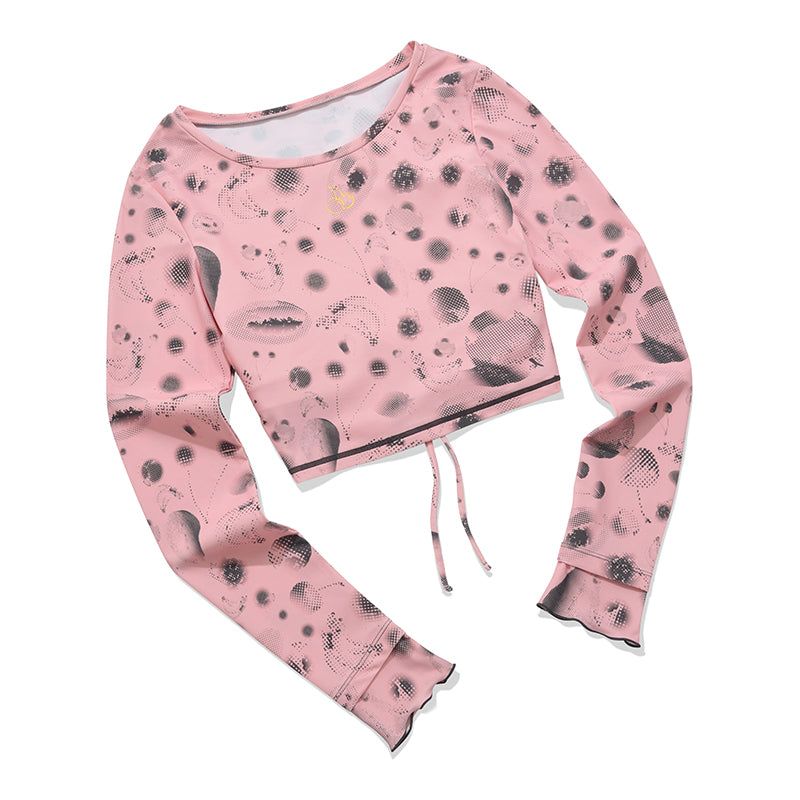LAYERED LONG SLEEVE RASHGUARD [PINK]