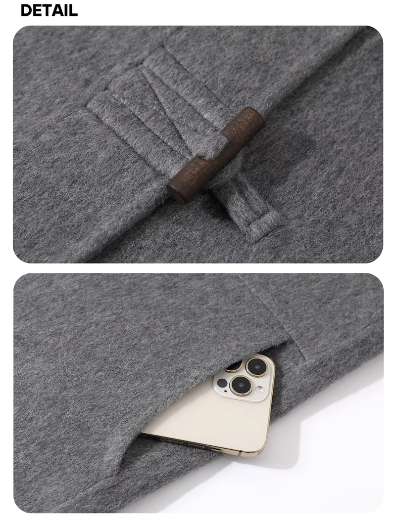 standard wool hooded long coat