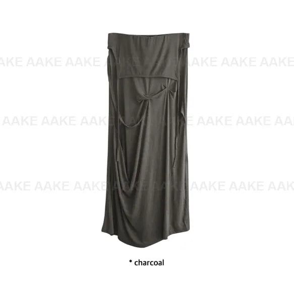 DRAPE STRAP MAXI SKIRT