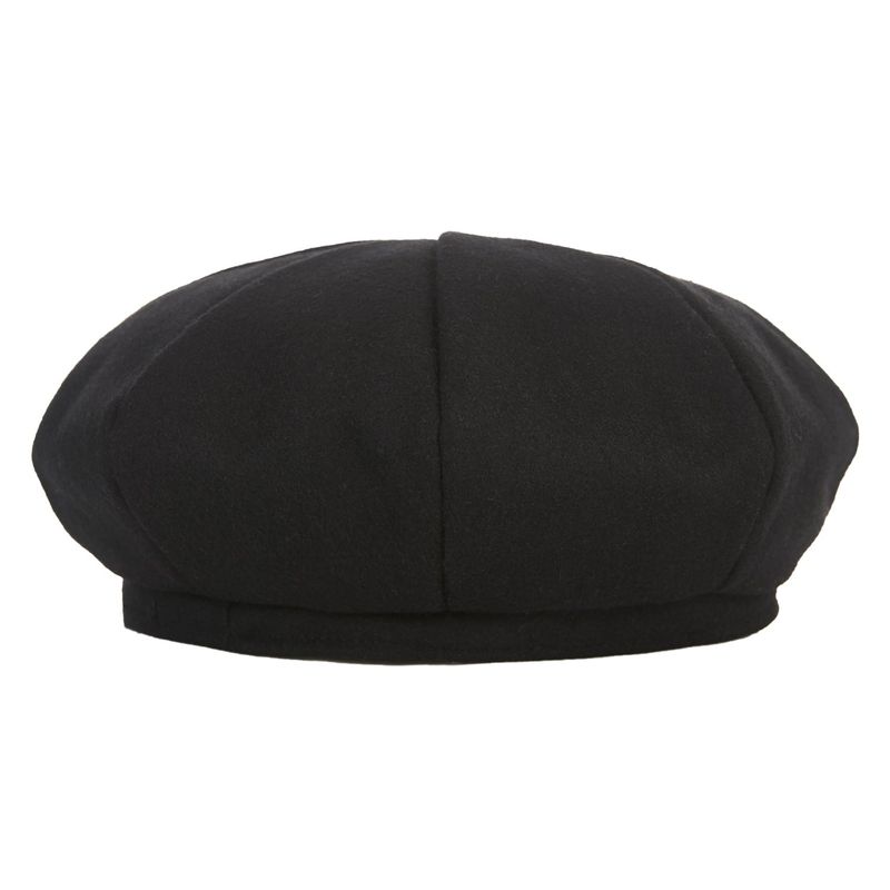 Bold metal tip wool beret BLACK