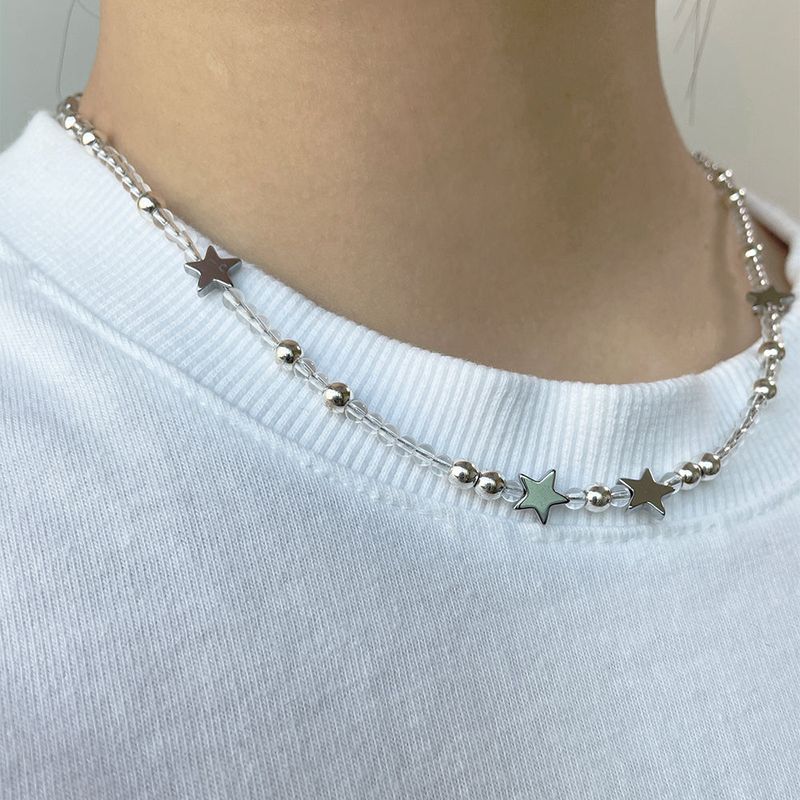 argent star necklace