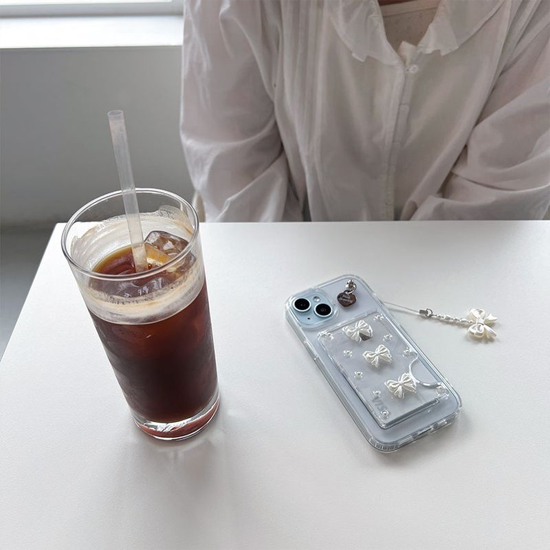 [Magsafe ver.] ミニラブリーリボンカードスロット　ジェリーハードケースセット（ハートペンダント）