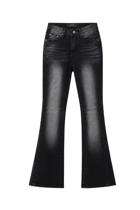26FW★ [mnem] Script Wash Bootcut Denim