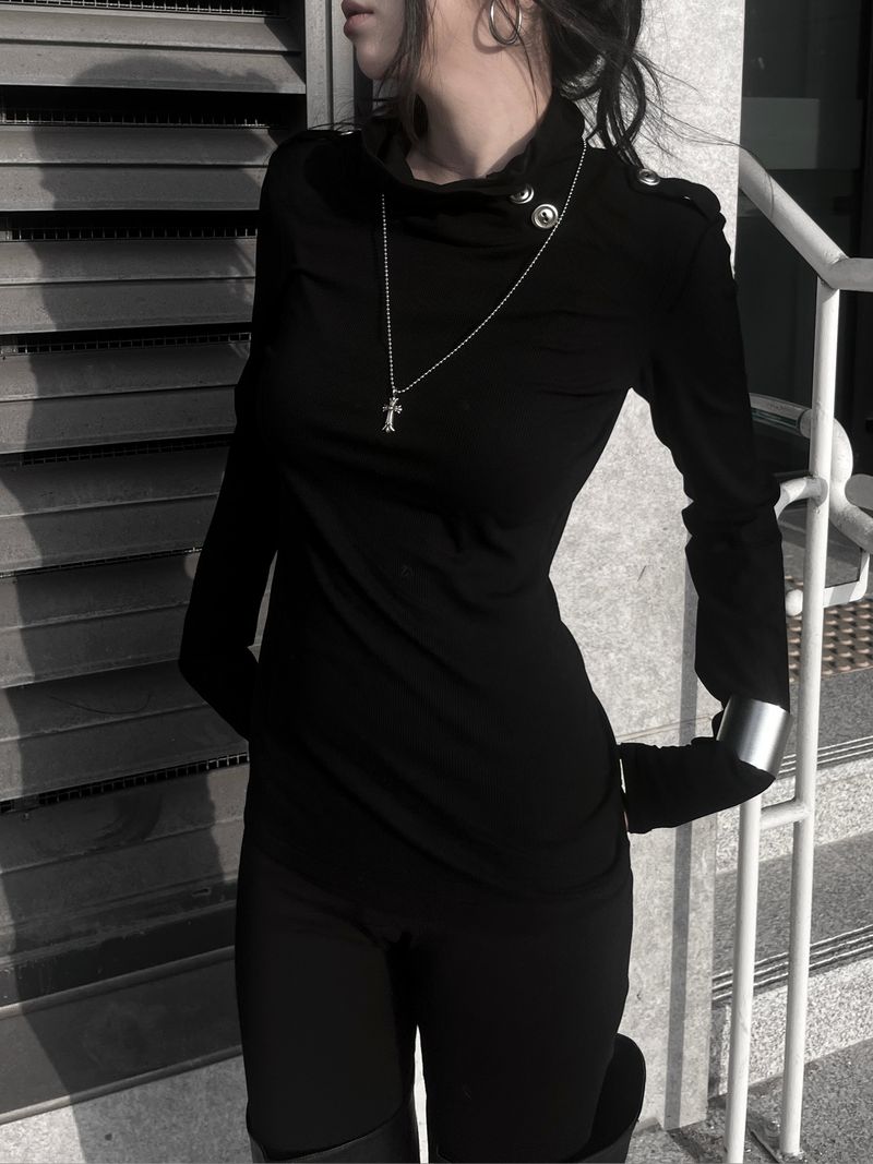 signal high neck button T (2color)