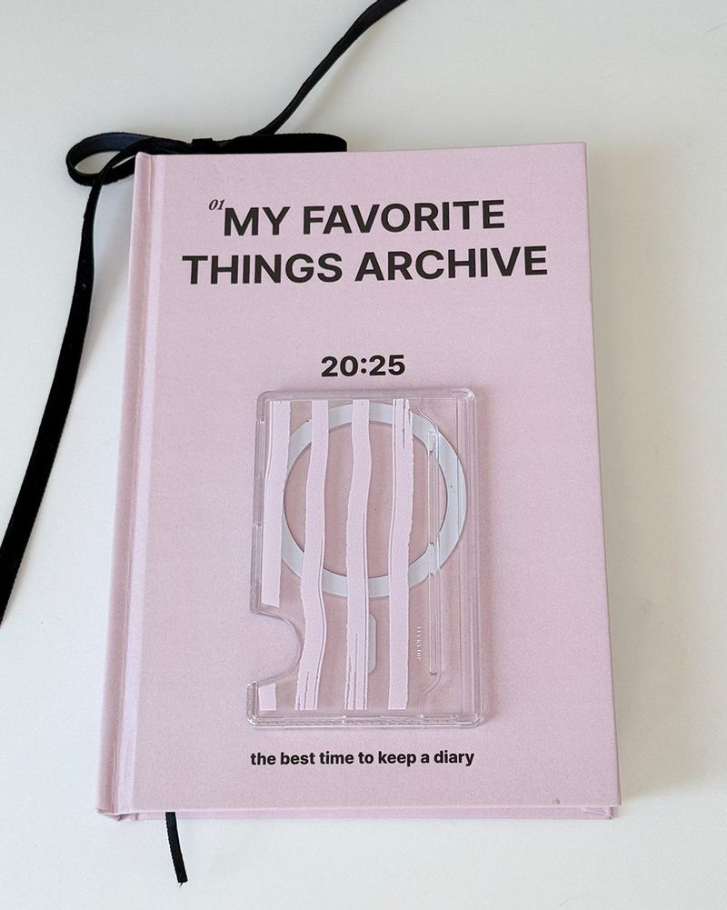 pink stripe magsafe clear card pocket