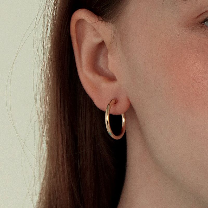 Less is more（レスイズモア）の「14K GOLDFILLED RING EARRING (M size)（Accessories）」