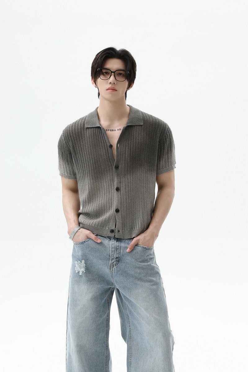 TURNTIDE( ターンタイド)の「Ombre Wool Knit Polo Cardigan(Tops)」