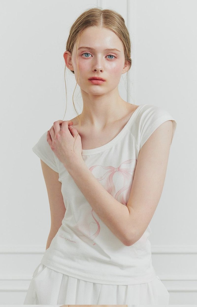 VERA RIBBON TEE white