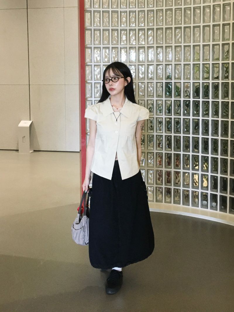 Eddie Collar Short Sleeve Blouse (2c)