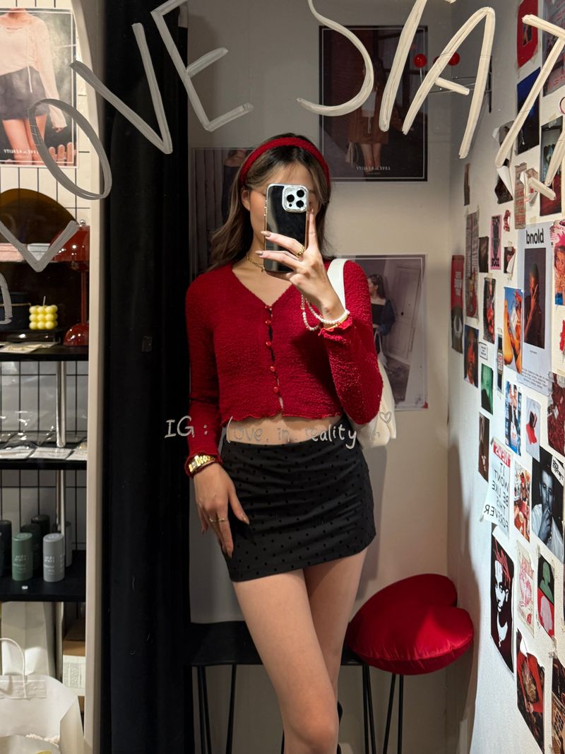 Coral Button Up Top (with skinny scarf)  - 3 colours