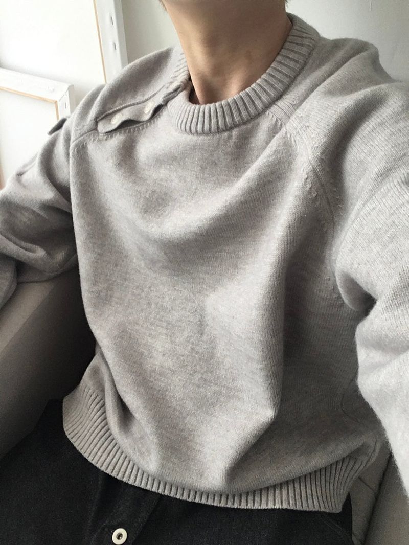 Bis Diagonal Button Knit