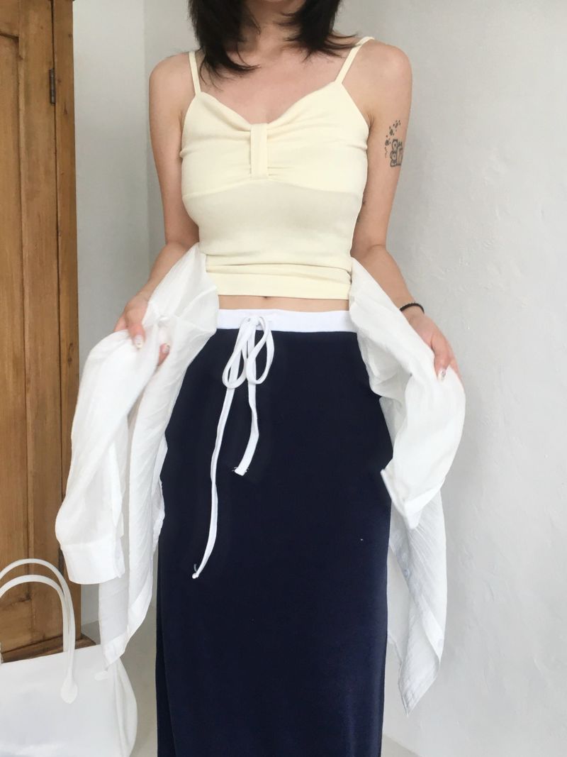 Salt line waist maxi skirt (4c)