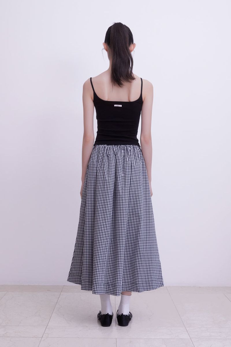 Sweet heart neck Camisole (BLACK)