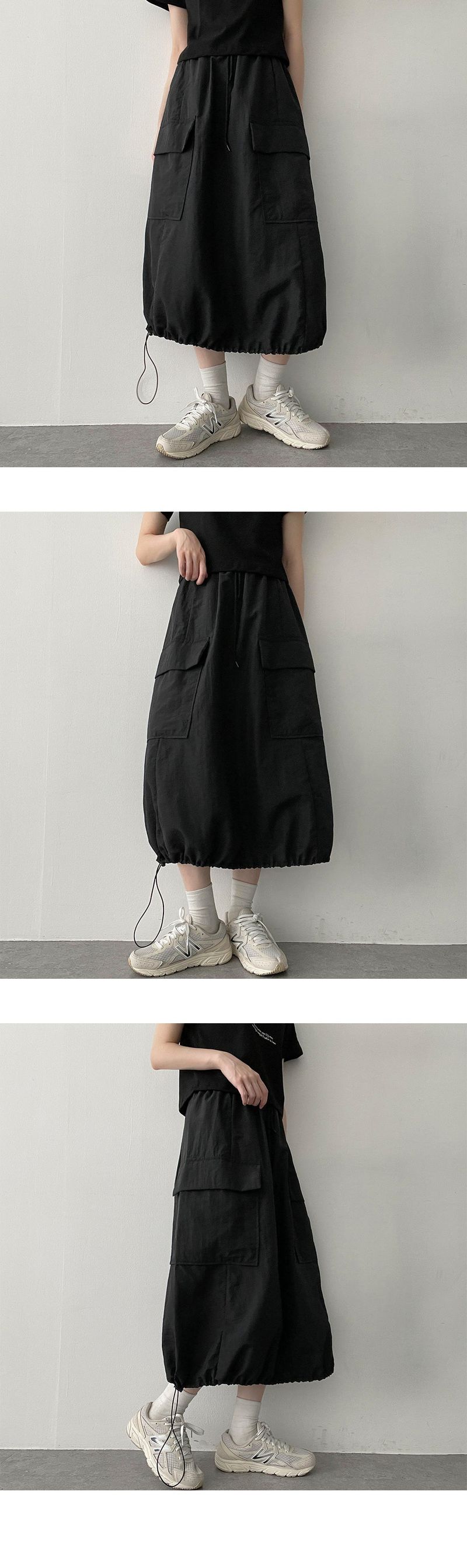 Top T-shirt nylon string long skirt