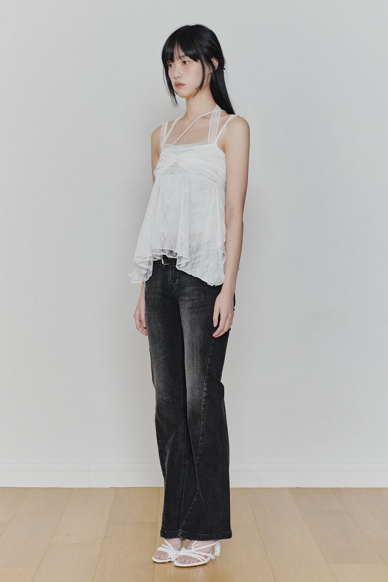 ROSE SHIRRING TOP white