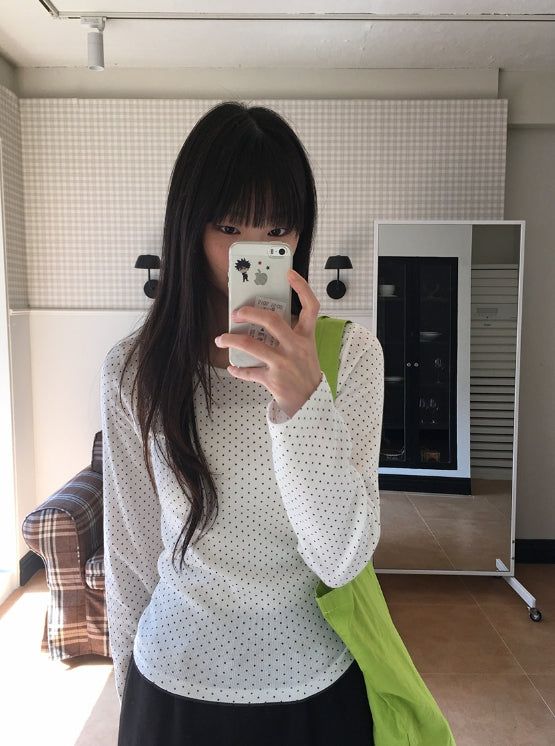 BAON（バオン）の「Chiro Layered Dot Long Sleeve Tee（Tops）」