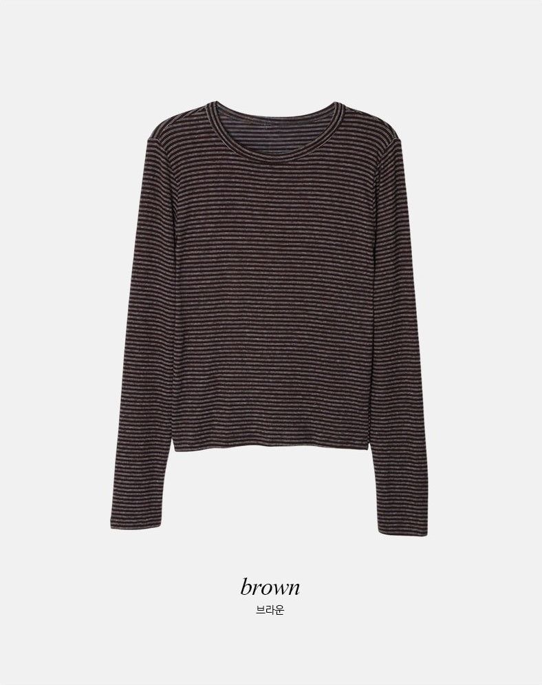 DN Border Round Slim Warm T-shirt (5color)