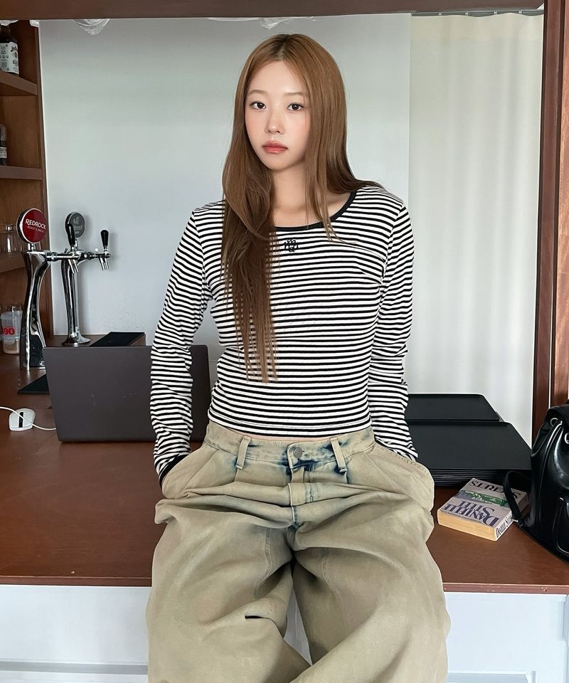 LOGO STITCH STRIPE T-SHIRT