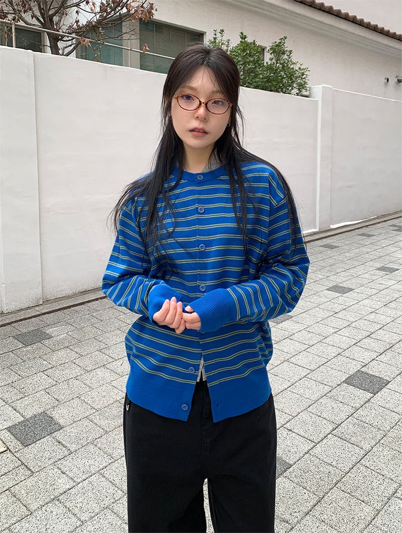 SS STRIPE CARDIGAN (3C)