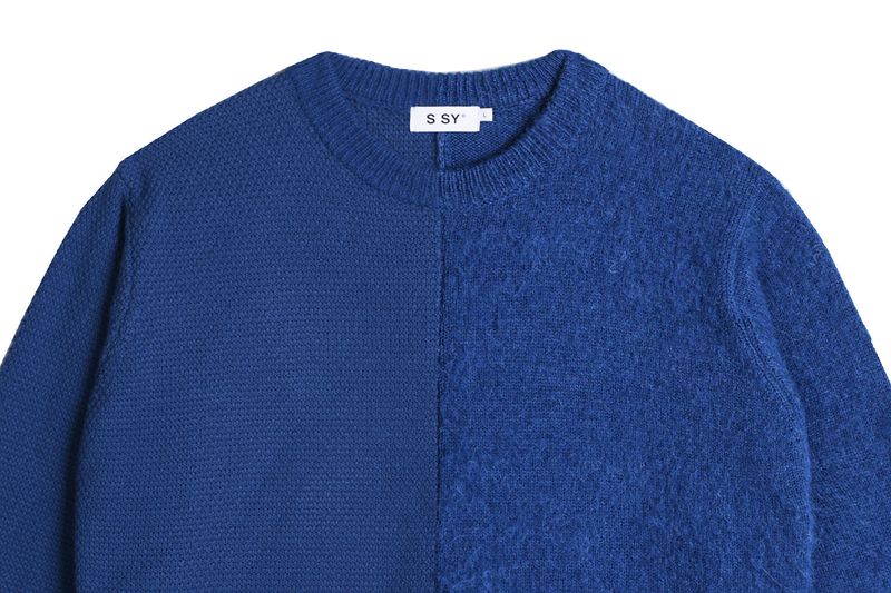 division mohair & soild knit blue