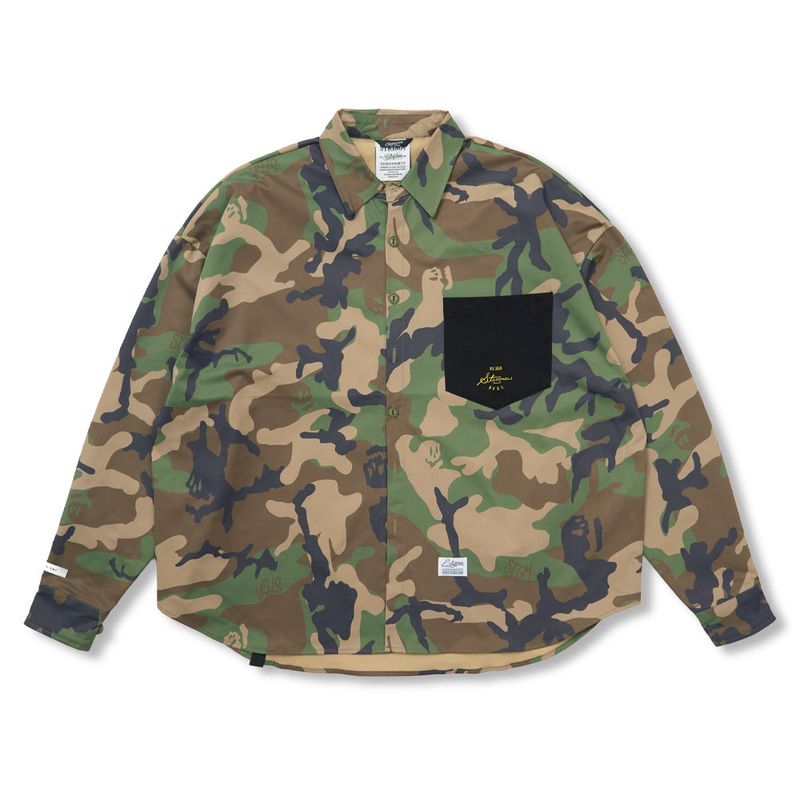 Twill Pocket Oversized Shirts Camouflage